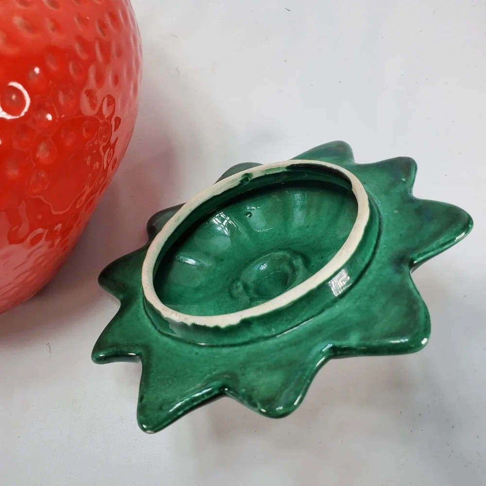 Marcia of California Strawberry Cookie Jar Red Vintage MCM Ceramic‎ USA